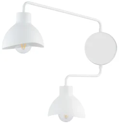 Weiße Wandlampe Metall Lesen E27 H:44 cm stylisch