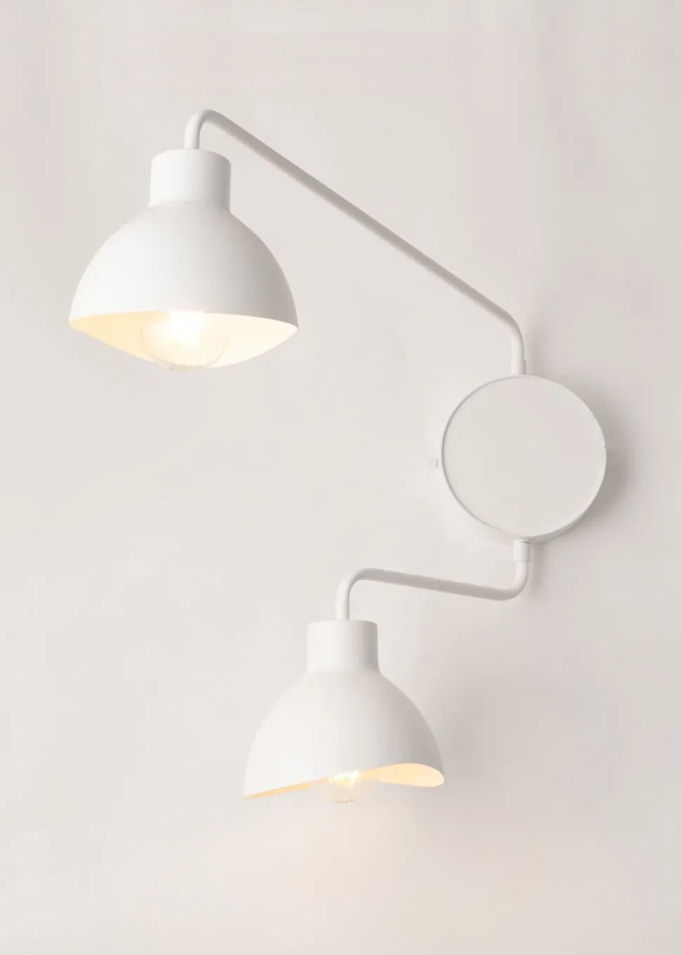 Weiße Wandlampe Metall Lesen E27 H:44 cm stylisch