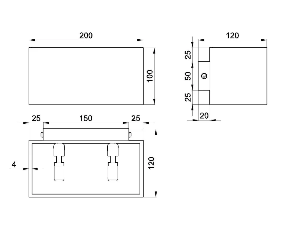 Weiße Wandlampe Up Down eckig 2x G9 Flurbeleuchtung