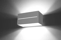 Weiße Wandleuchte Aluminium eckig B:20cm 2x G9 stylisch