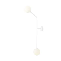 Weiße Wandleuchte blendarm Glaskugel Metall E14 T:38 cm