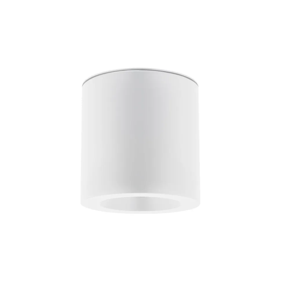 Weißer Aufbauspot Aluminium akzentuiert IP44 Ø8,5 cm