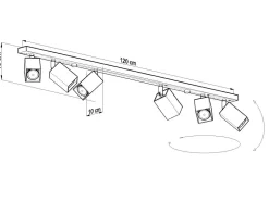 Weißer Deckenstrahler FALERIA 120 cm lang 6x GU10