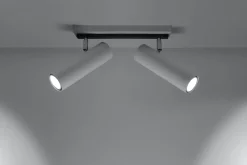 Weißer Deckenstrahler Metall L:30cm 2x GU10 DUCCIA