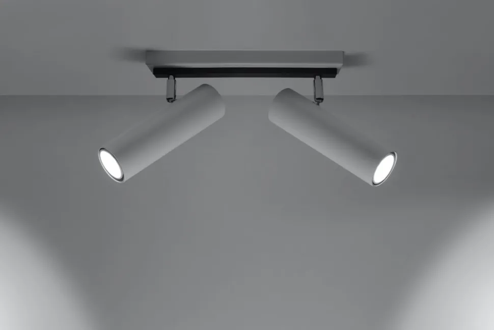 Weißer Deckenstrahler Metall L:30cm 2x GU10 DUCCIA