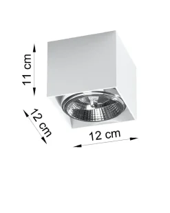 Weißer Spot Decke B:12cm klein GU0 Aluminium