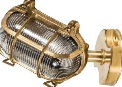 Wetterfeste Wandlampe SKIATHOS Messing Maritim IP64