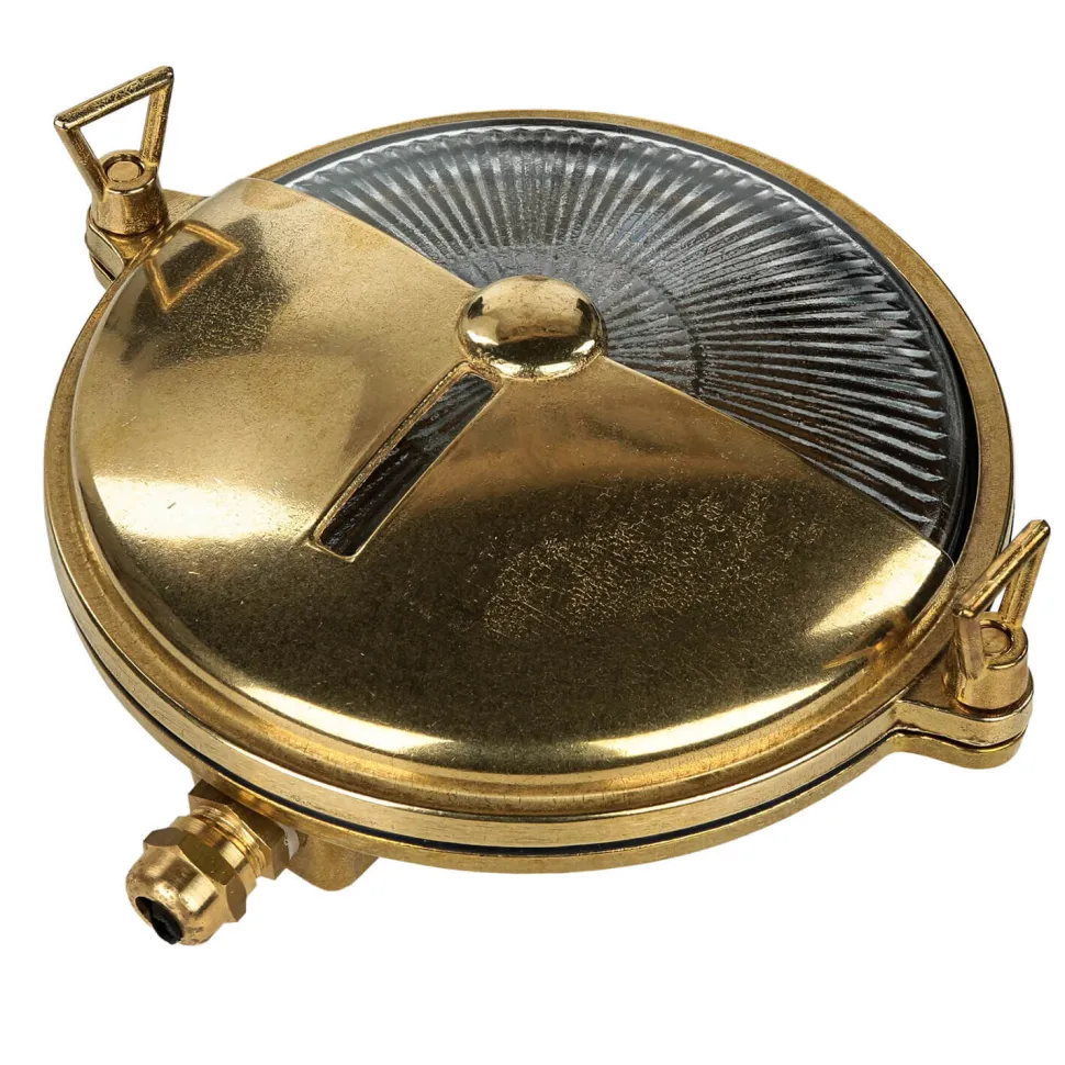 Wetterfeste Wandleuchte KARPAHTOS Messing Glas IP64