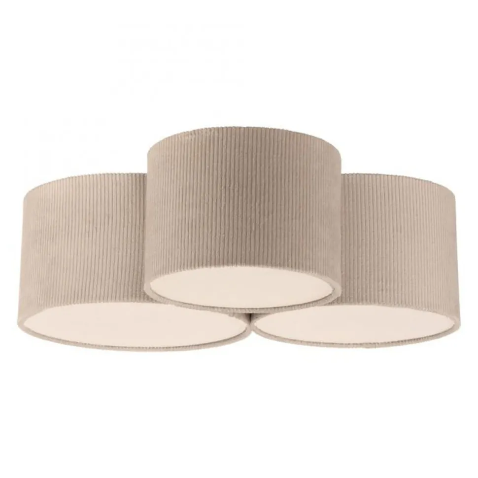 Wohnliche Deckenlampe Beige E27 L:70 cm 3-flmg blendarm