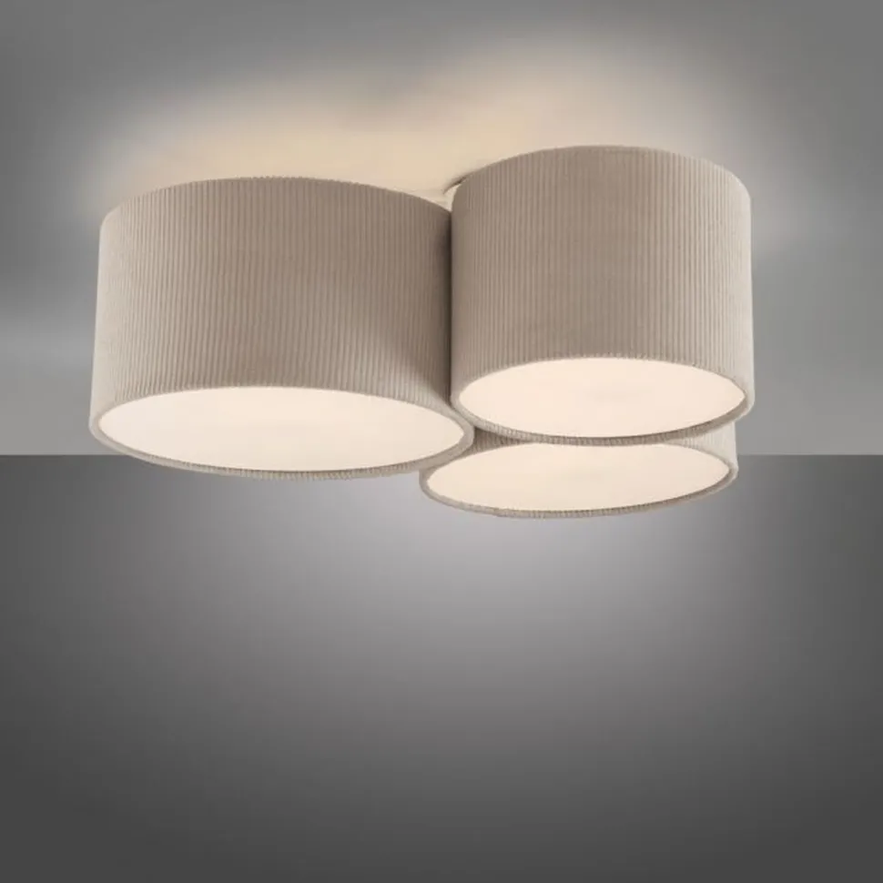 Wohnliche Deckenlampe Beige E27 L:70 cm 3-flmg blendarm
