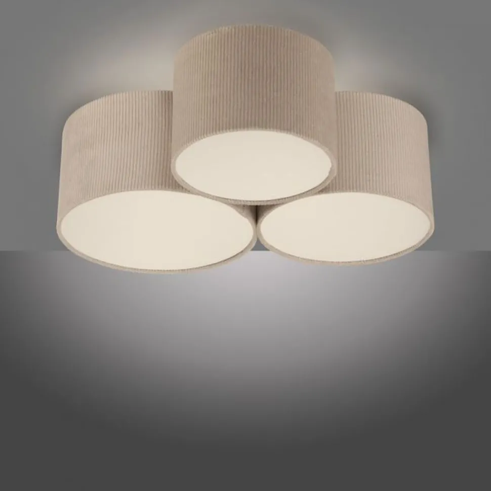 Wohnliche Deckenlampe Beige E27 L:70 cm 3-flmg blendarm