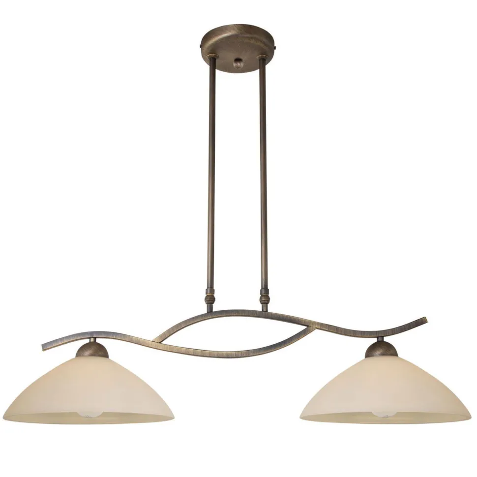 Wohnliche Deckenlampe Metall Glas in Bronze Creme 82 cm