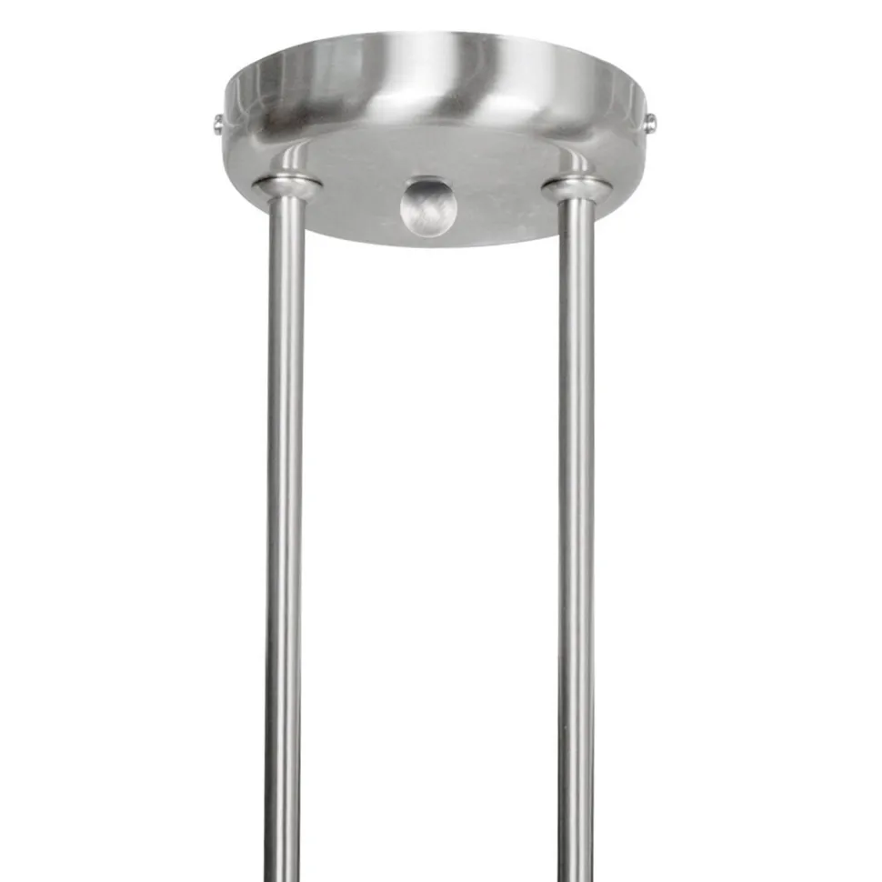 Wohnliche Deckenlampe Metall Glas in Stahl Weiß 82 cm