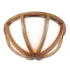 Wohnliche Deckenleuchte ARBARO Holz Glas Rustikal rund