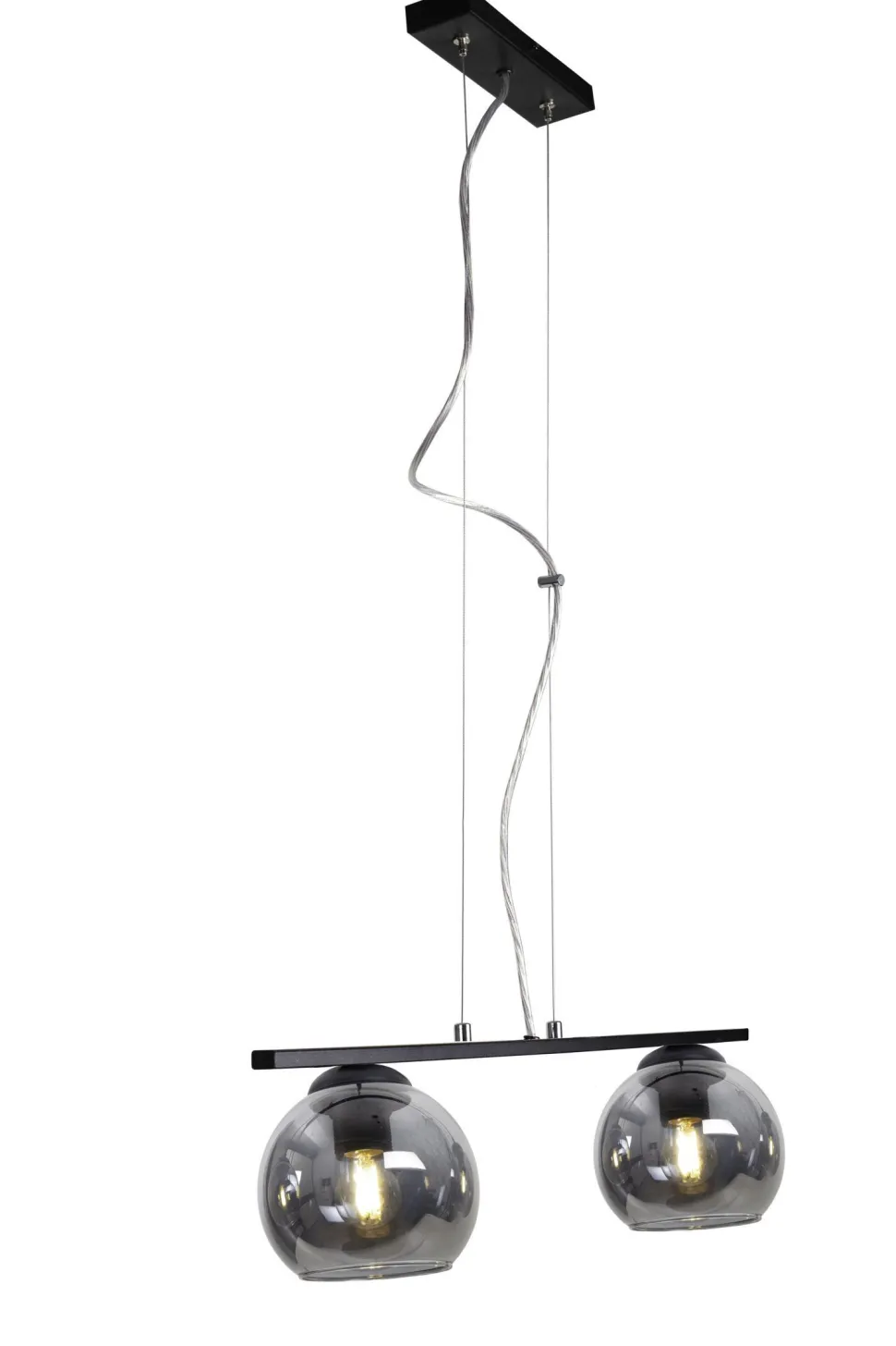 Wohnliche Hängelampe 2-flammig Glas Metall E27 blendarm