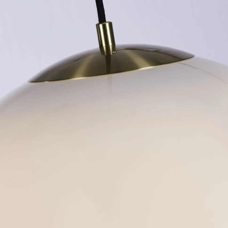 Wohnliche Hängelampe Glas Metall in Messing E27 Ø40 cm