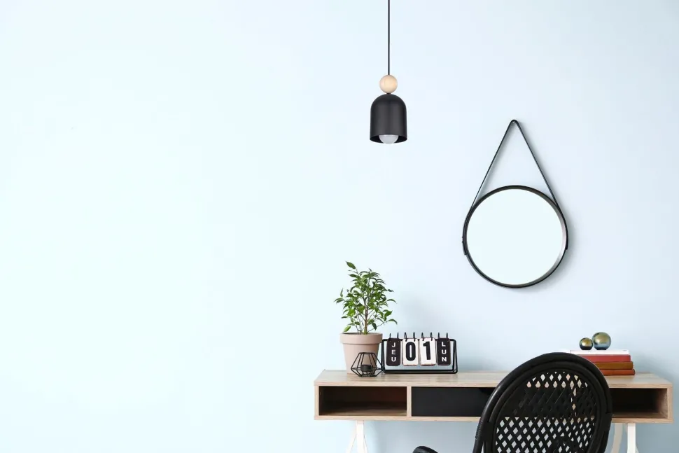 Wohnliche Hängelampe Schwarz Metall Holz E27 Ø11 cm