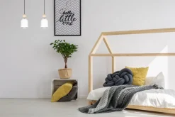 Wohnliche Hängelampe Schwarz Weiß Metall Holz E27 46 cm