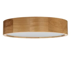 Wohnliche LED Deckenleuchte ARBARO in Eiche rund