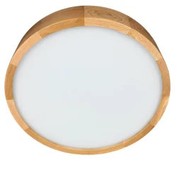 Wohnliche LED Deckenleuchte ARBARO in Eiche rund