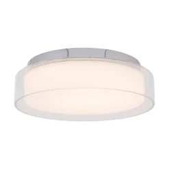 Wohnliche LED Deckenleuchte Glas IP44 12W blendarm