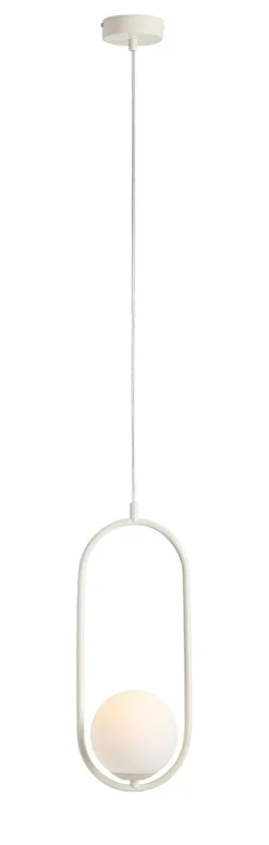 Wohnliche Pendelleuchte Glas Metall Creme L:18,5 cm E14