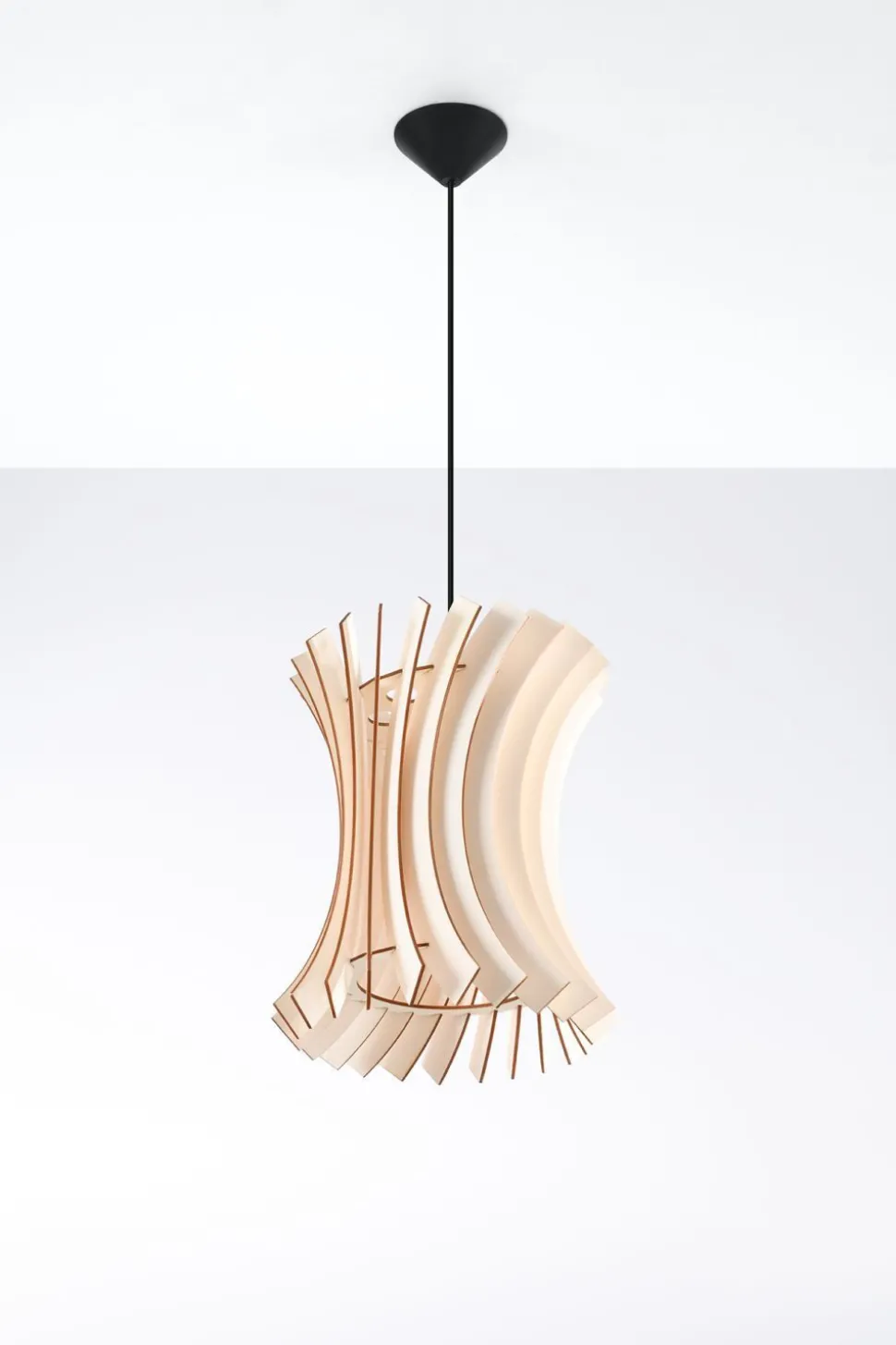 Wohnliche Pendelleuchte Holz Schirm Ø30cm PORSHA