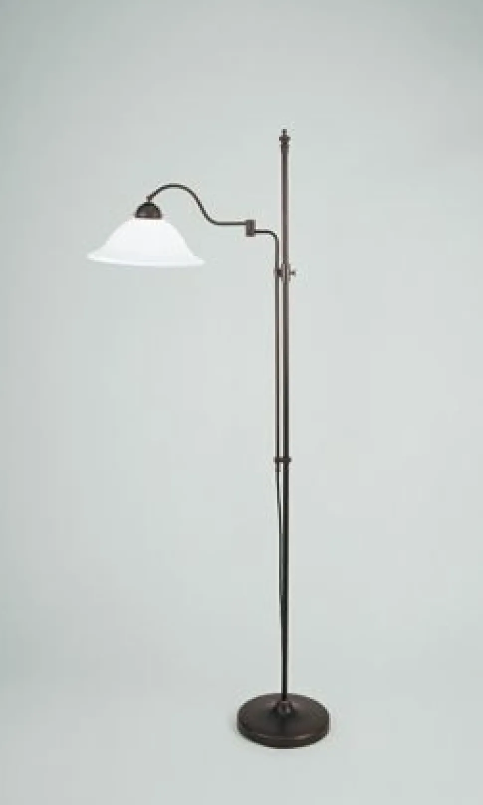 Wohnliche Stehlampe Messing Antik Glas Weiß E27 160 cm