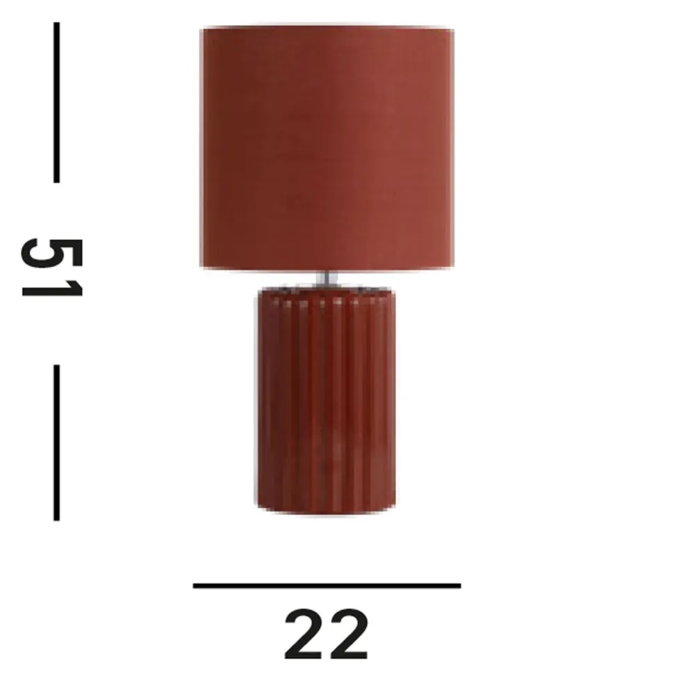 Wohnliche Tischlampe Stoff Keramik in Orange E14 51 cm