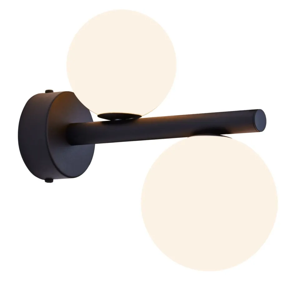 Wohnliche Wandleuchte Glas Metall G9 2-flammig T:24 cm