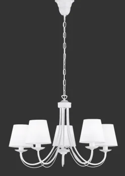 Wohnlicher Kronleuchter Stoff Metall Stoff E14 5-flmg