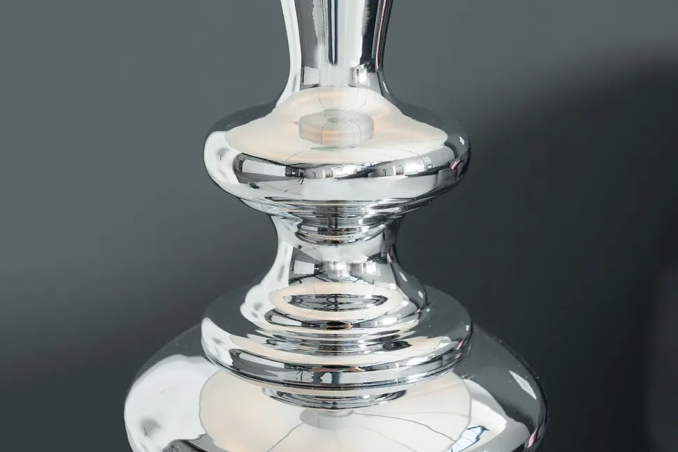 Wohnzimmer Stehlampe LUCIE Silber Weiß 160cm elegant