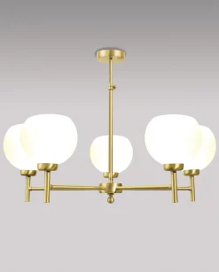 Wohnzimmerlampe TRIVIA Echt-Messing Glas verstellbar