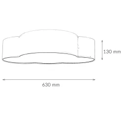 Wolkenlampe Kinderzimmer Grau Stoff 62 cm lang 4x E27