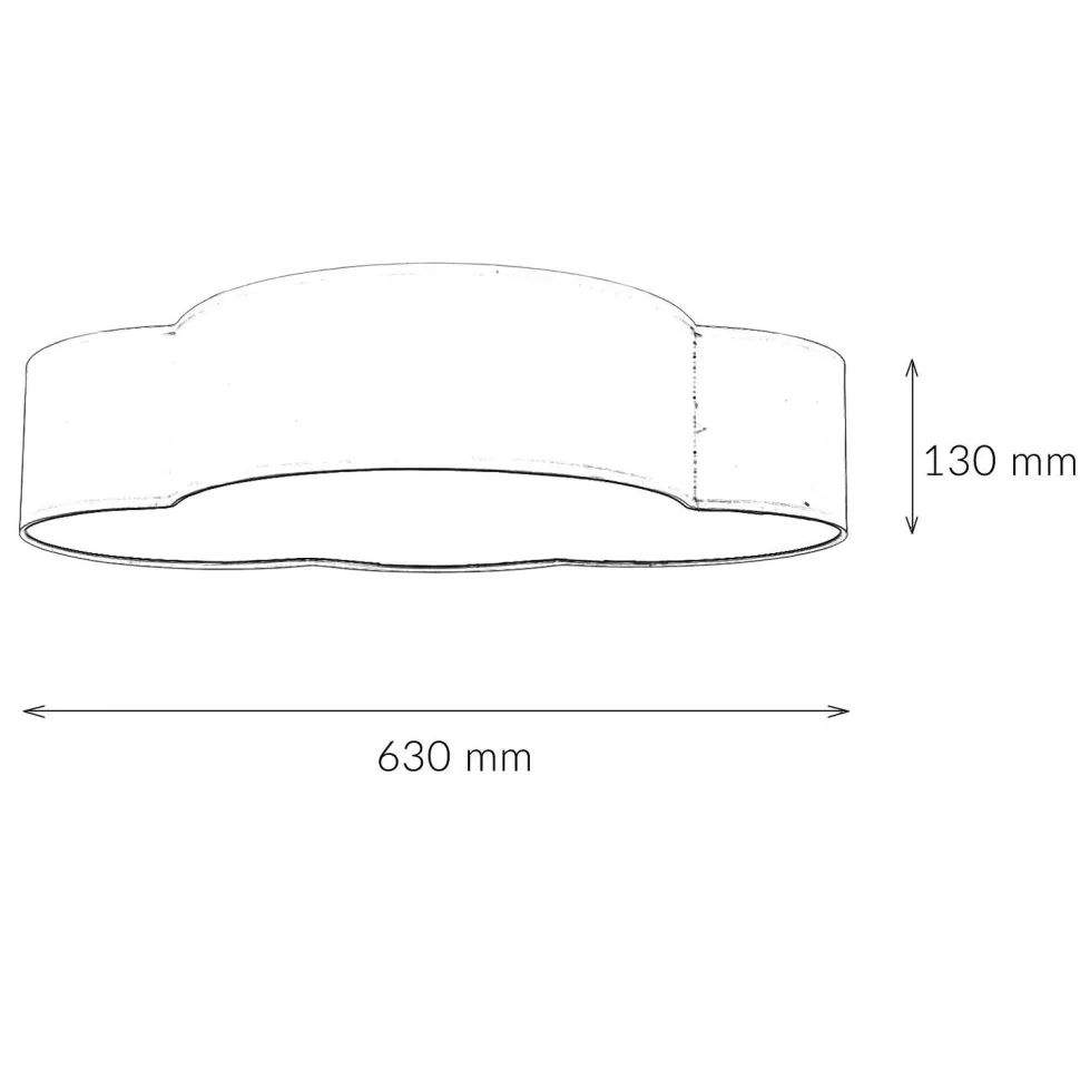 Wolkenlampe Kinderzimmer Grau Stoff 62 cm lang 4x E27