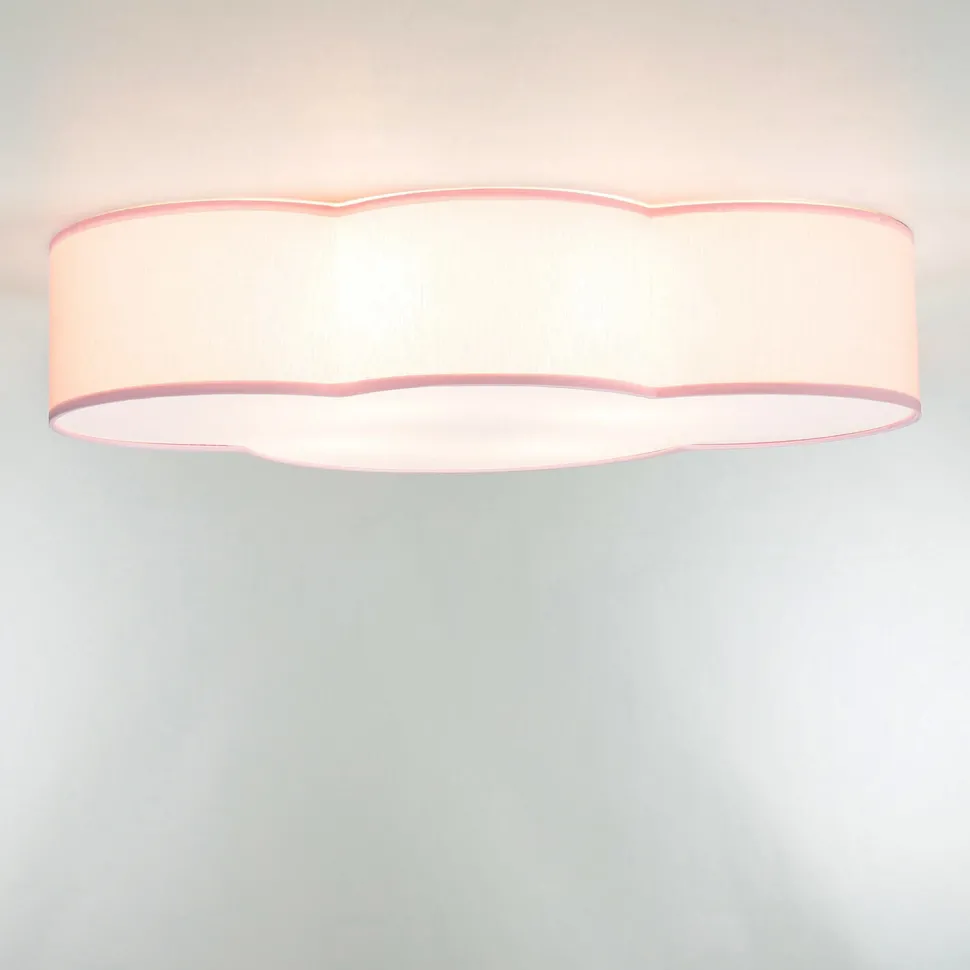 Wolkenlampe Rosa Stoff 62 cm lang 4x E27 Baby Kinder