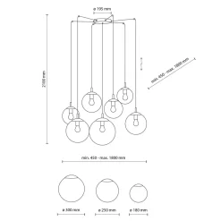 XXL Hängelampe H: max. 220 cm B: max. 400 cm verstellbar