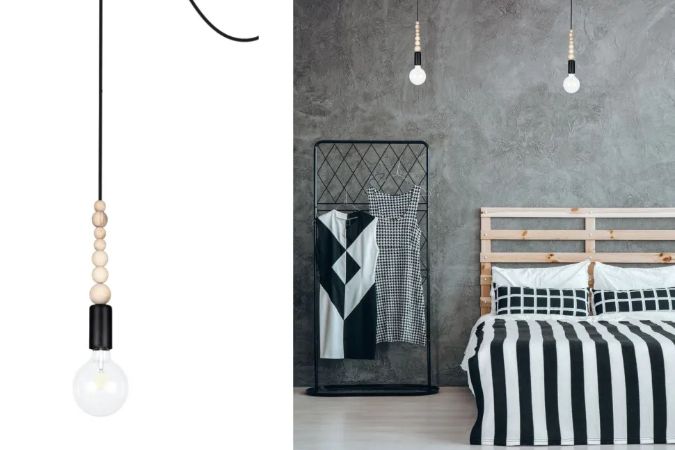 XXL Hängelampe Spider flexibel L:400 cm E27 in Schwarz