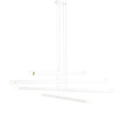 XXL Pendelleuchte Metall Weiß L:100 cm E14 8-flmg Retro