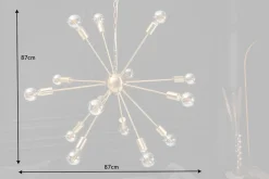 XXL Pendelleuchte Metall L:87 cm E27 14-flammig in Gold