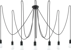 XXL Pendelleuchte Schwarz verstellbar bis 3 m E27