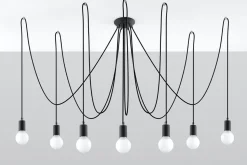 XXL Pendelleuchte Schwarz verstellbar bis 3 m E27