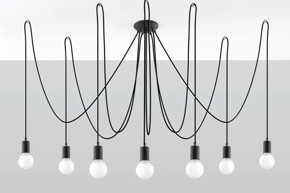 XXL Pendelleuchte Schwarz verstellbar bis 3 m E27