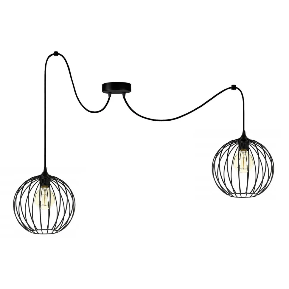 XXL Spider Hängelampe Draht Kugeln Metall E27 L:400 cm