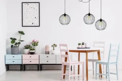 XXL Spider Hängelampe Draht Metall 3-flammig L:400 cm